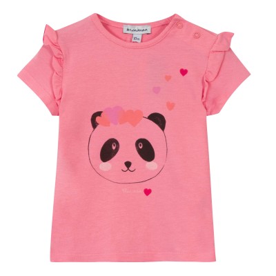 T-shirt manches courtes motif imprimé panda