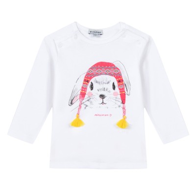T-shirt manches longues Oeko-Tex® motif imprimé lapin