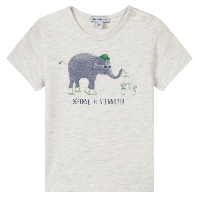 T-shirt manches courtes Oeko-Tex® motif imprimé éléphant