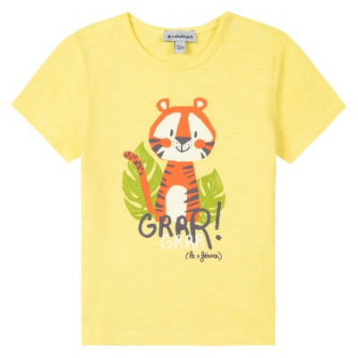 T-shirt manches courtes Oeko-Tex® motif imprimé tigre